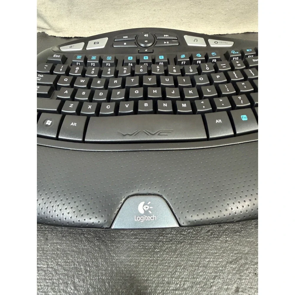 Logitech K350 Wireless Wave Keyboard includes Dongle Black Ergonomic Media Keys